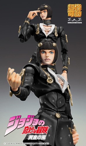 Medicos Super Action Statue JoJo 5 Bruno Bucciarati Ver. Black Action Figure JP - Picture 9 of 10