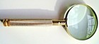 Round 3" Magnifier Brass Coated Metal Combo 4 n 1 Tool 3x Mag Micro S/D n Handle — photo 4
