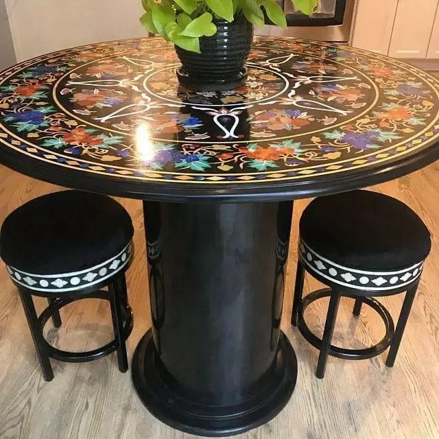 42 round on sale marble dining table