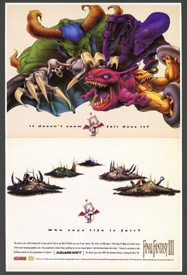 Final Fantasy III 3 Super NES Nintendo SNES Promo Ad Wall Art