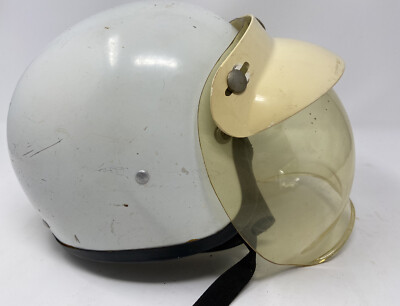 Vintage 1970's Vintage Japan Helmet White / Very Rare Size XL Bubble Visor