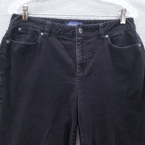 Talbots Damen gerades Bein Cordhose 10 schwarz kurvig mittlerer Bund Stretch - Bild 3 von 14