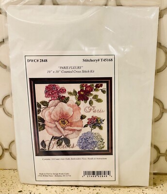 DESIGN WORKS  PARIS FLEURS   Complete Counted Cross Stitch  Kit #2848
