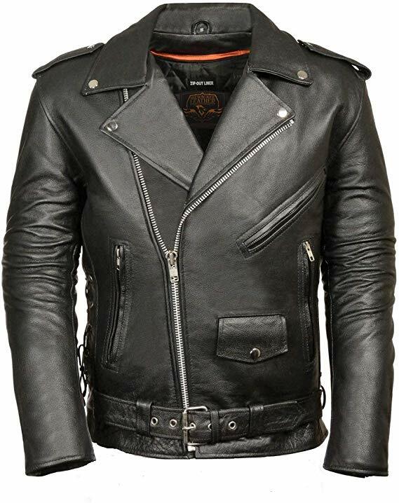 MILWAUKEE X6206 LEATHER Classic Side Lace Police Style Moto Jacket
