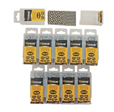 Hoteche 100 PC 3/16" x 3-1/2" M2 HSS Drill Bits Full Grounded Titanium 500359A