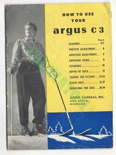 Vintage Argus Model C3 Camera Manual INV-2894 