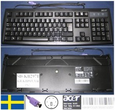 Acer Qwerty Swedish Keyboard KB-2971 KB2971 KB.KBP03.314 PS/2 Connector