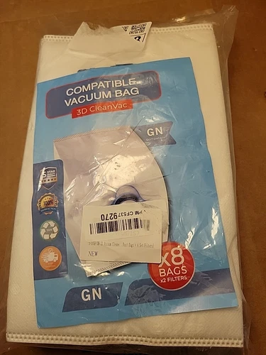 New Miele FJM Vacuum Bags 3D AirClean 8 HEPA Bags & 2 Filters