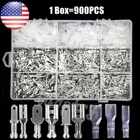 900PCS Male and Female Electrical Wire Spade Connectors Crimp Terminals Assorted