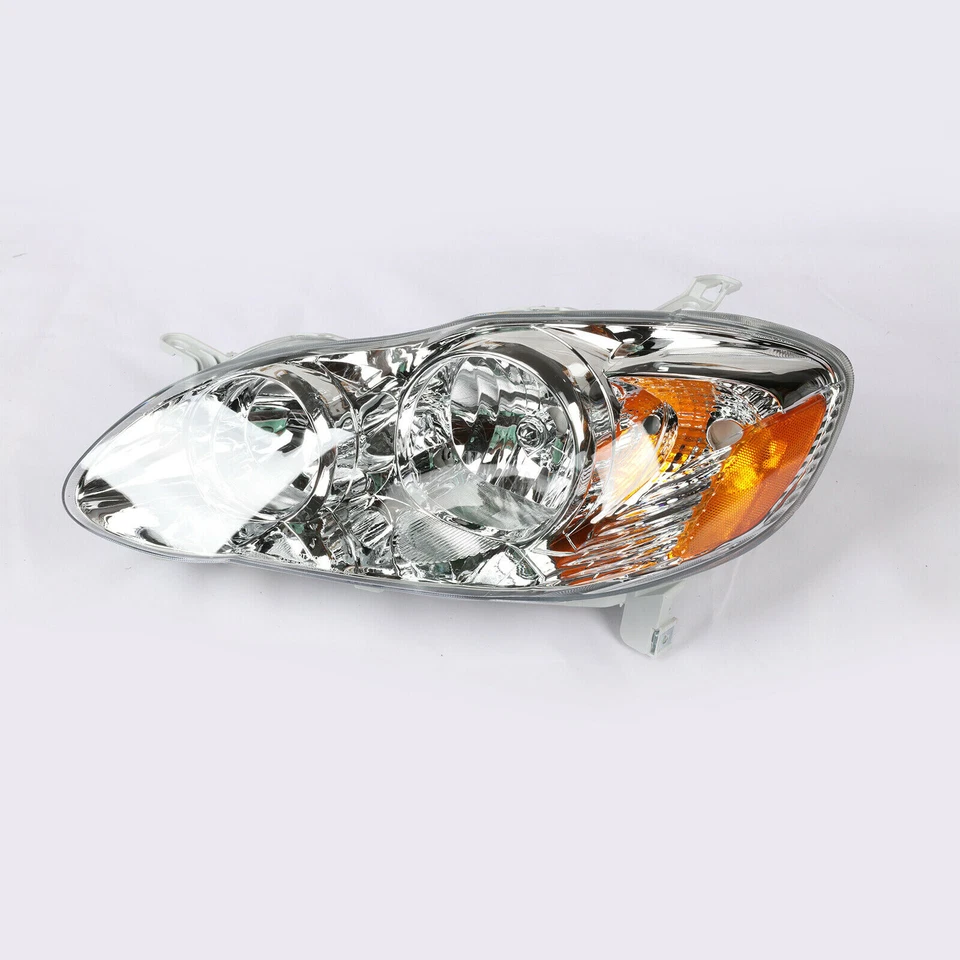 Par de faros de carcasa cromados aptos para Toyota Corolla CE LE 2003-2008 sedán Foto 2 de 4