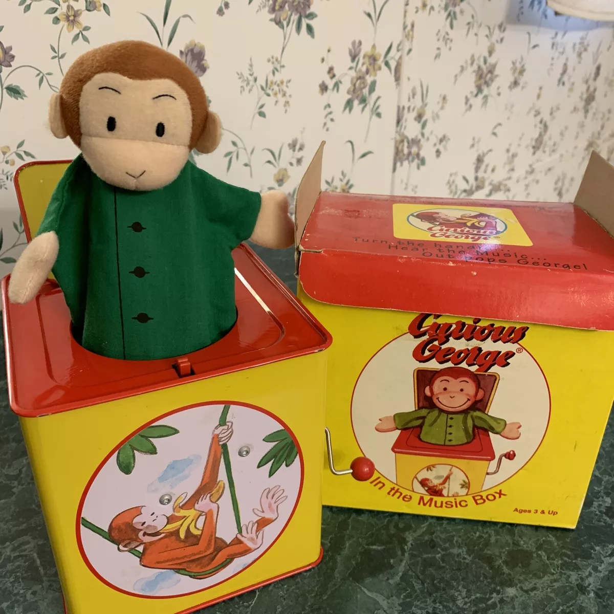 Curious george jack in the box vintage sales