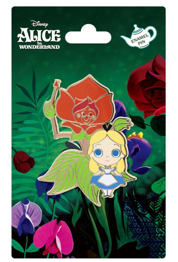 Disney Alice in Wonderland Red Rose Collectible Pin- NEW PALM