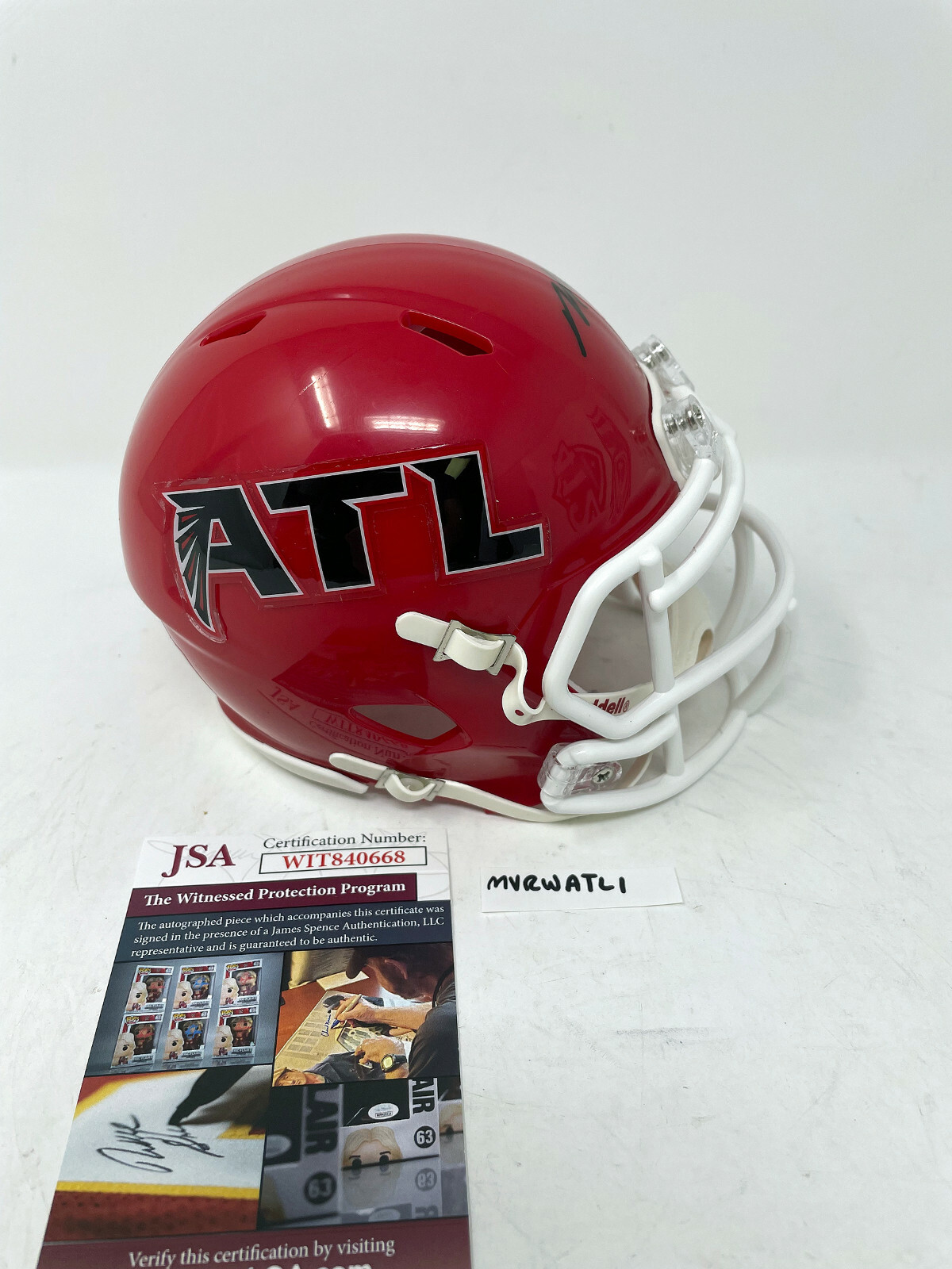 MICHAEL MIKE VICK Atlanta Falcons SIGNED CUSTOM Mini HELMET w/ JSA COA j 