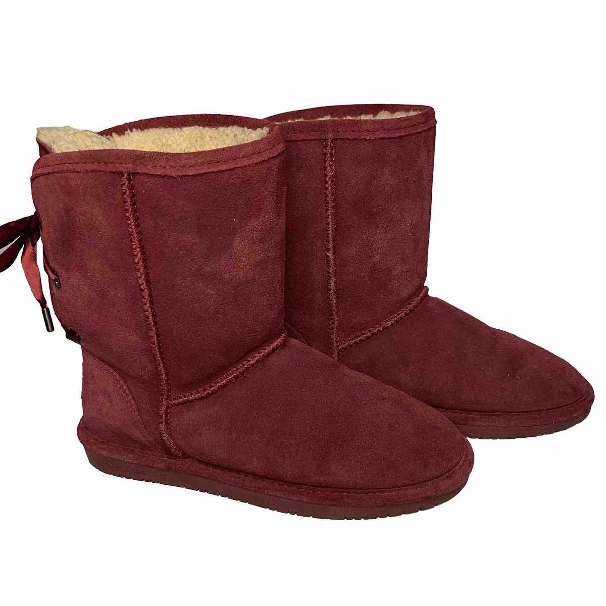 Womens Boots Red Bearpaw Fur Boots New Bearpaw BOETIS II Red Wine