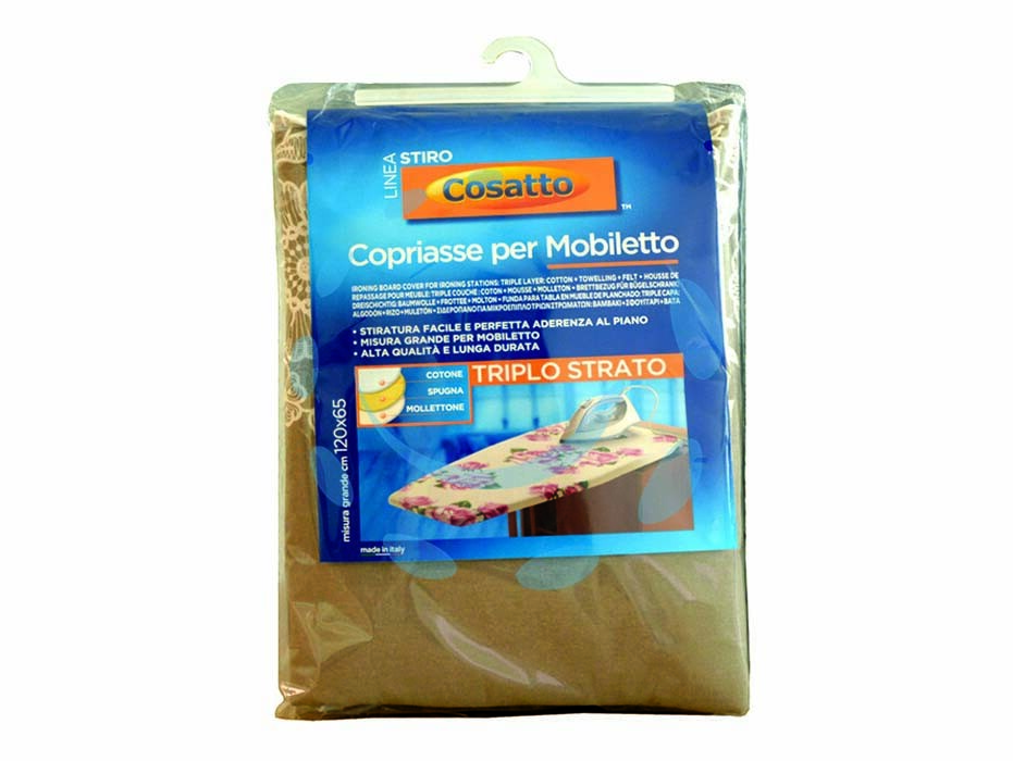 COPRIASSE PER MOBILETTO STIRO TRIPLO STRATO CON MOLLETTONE
