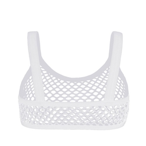 Women See Through Fishnet Crop Tops Yoga Camisole Workout Bralette Bra Lingerie - Picture 15 of 53
