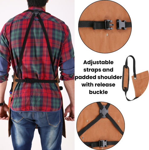 WHITEDUCK Men Apron 24oz Waxed Canvas Work Apron Scratch, Stain - Picture 26 of 71