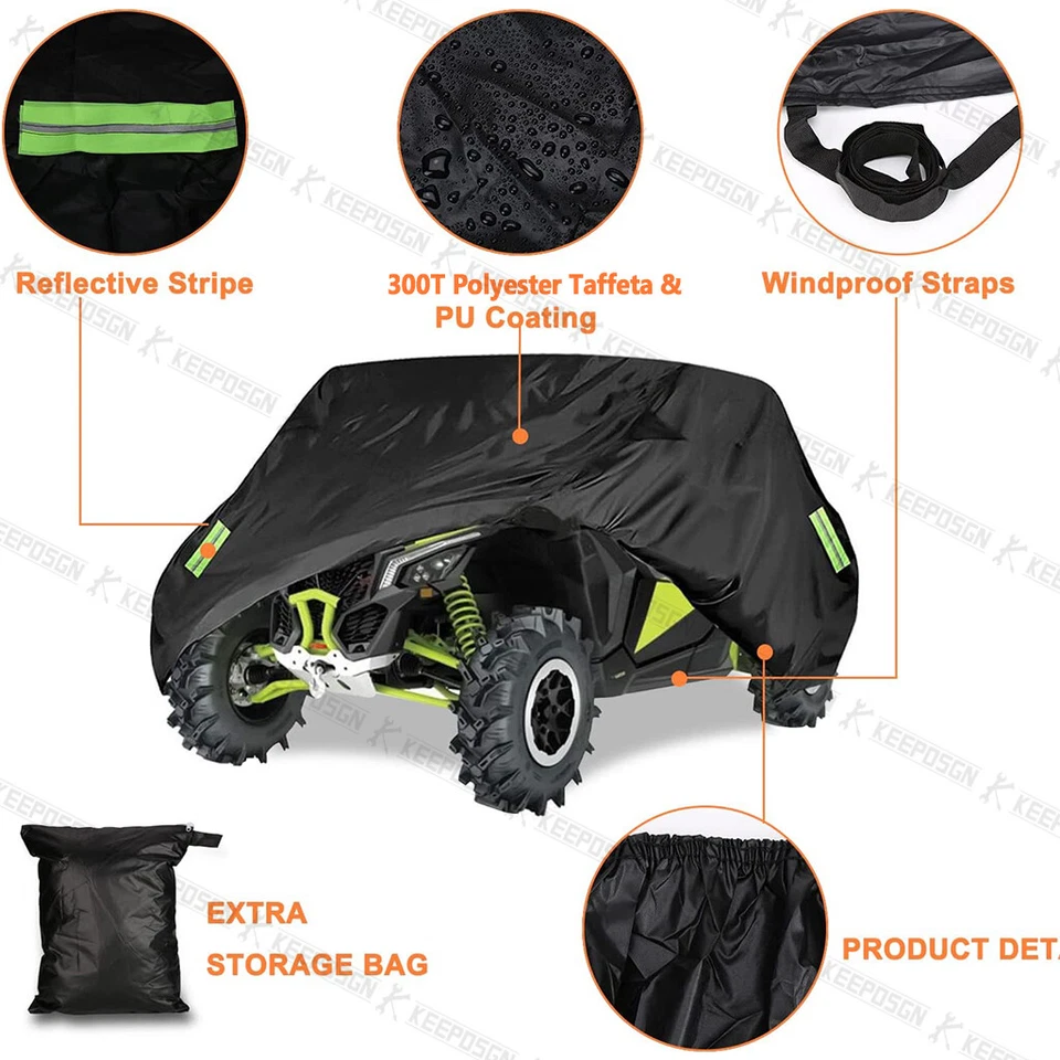 Cubierta de almacenamiento para vehículo utilitario UTV Polaris Ranger Crew XP 1000 RZR 900 4 asientos Foto 4 de 4