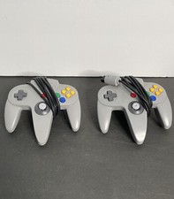 Nintendo N64 2 Gray Controllers Loose Joystick NUS-005