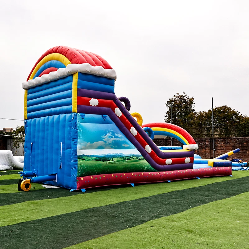 Profi Hüpfburg Rutsche Regenbogen – 10x5x5m – Modell IN2-006 - Bild 4 von 4