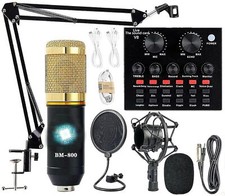 Podcast Equipment Bundle BM-800 Microphone with v8 Sound Card Condenser Studio