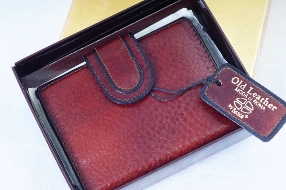 Cartera de cuero antigua Bosca vintage para hombre Moda Di Roma Italia Foto 3 de 4