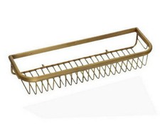 Bathroom Antique Brass Wall Mount Shower Shelf Caddy Basket Storage aba083