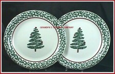 2 Furio CHRISTMAS TREE 10 inch Dinner Plates Italy FUO5 Retired Pattern Italy