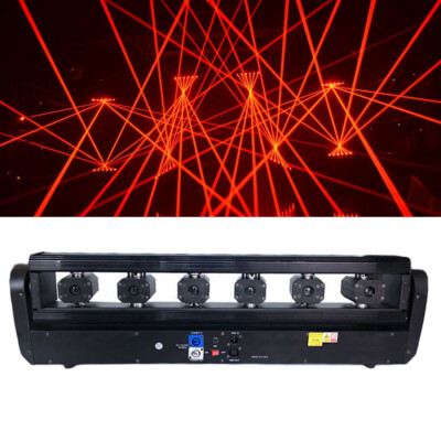 6 Eyes Moving Head Light Laser Projector Beam Lamp Disco Lighting Stage Effect