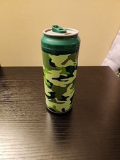 Cool Gear Spill Proof Can Slide Top Twist-Off Lid  16 oz Green Camouflage