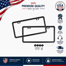 Durable Black Matte License Plate Frame With Complete Installation Kit - 2-pack