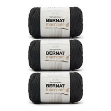 3 PCS Macrame Black Yarn 250g/8.8oz 6 Super Bulky Cotton Craft Supply