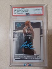 2020-21 Panini Donruss Optic Rated Rookie -  Anthony Edwards (RC)(AU) - PSA 10