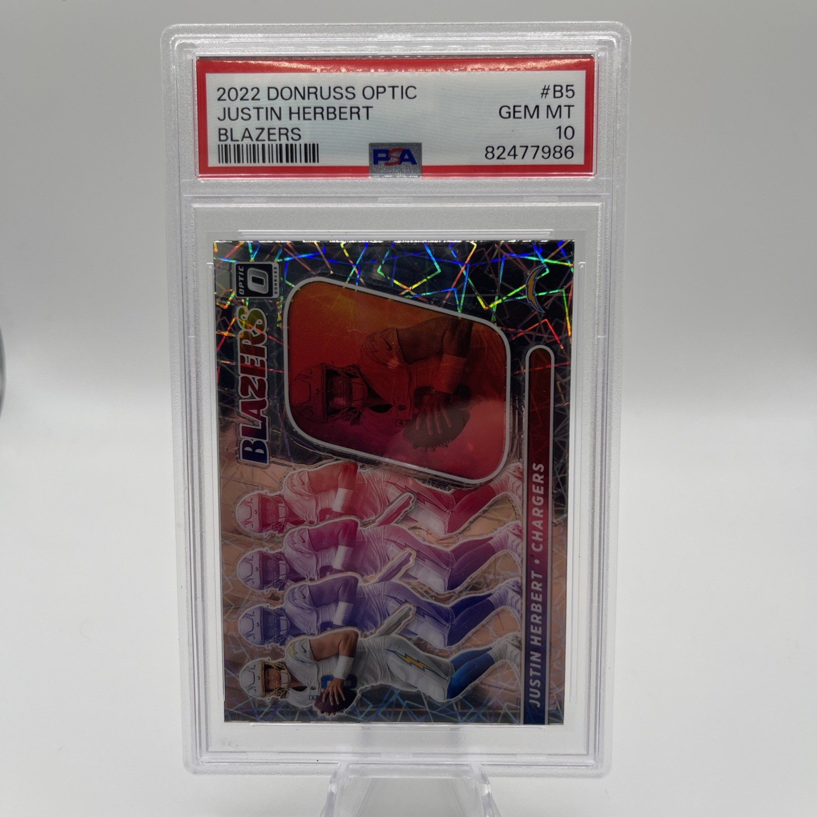 2022 Panini Donruss Optic Blazers Justin Herbert PSA 10