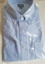 Jos A Bank Executive Collection Button Up Long Sleeve Shirt Blue Sz 17-36 NWT