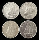LOT OF 4 CANADIAN SILVER DIMES 1950, 1951, 1955, 1962