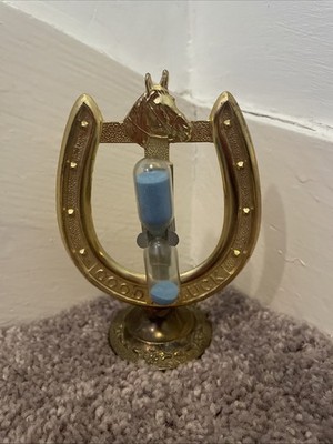 Vintage Messing Good Luck Hufeisen Neuheit Eieruhr - 3m Timer -
