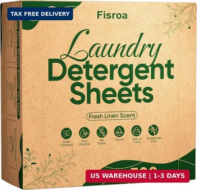 Travel Laundry Detergent Sheets Fisroa 300 Loads Eco-friendly Washing Detergent