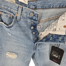 Levi's 501 Skinny Jeans Womens 25x28 Light Wash High Rise Button Fly Distressed