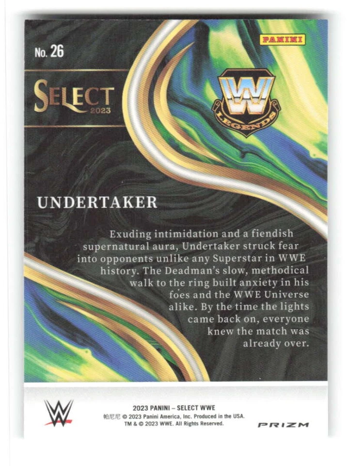 2023 Panini Select WWE Sensations Flash Prizms #26 Undertaker - Image 2 of 2