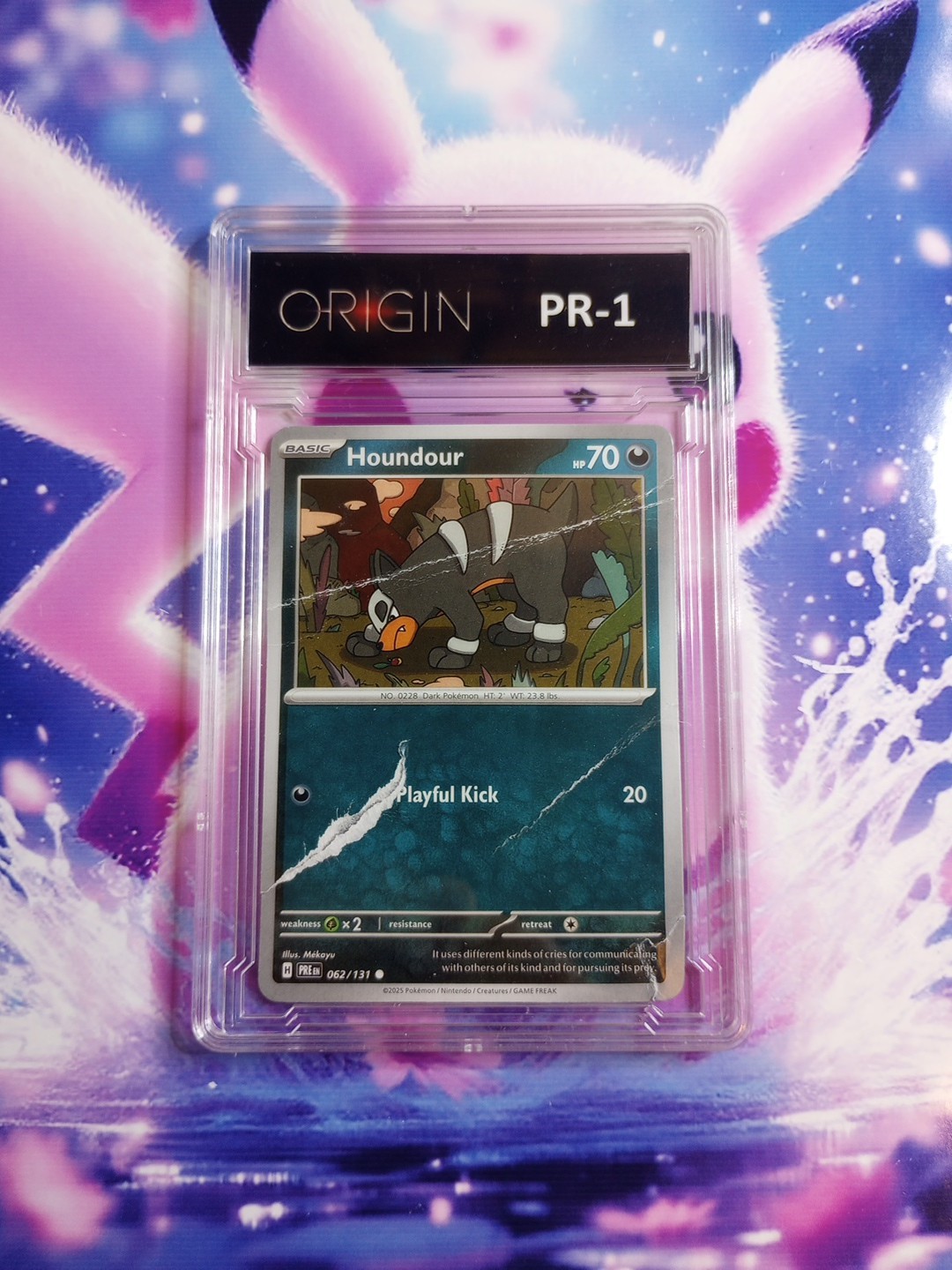 Poor Abused Puppy Houndour 62/131 Prismatic Evolutions Graded PR 1 Pokemon Card 