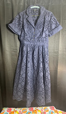 J. Crew Navy Floral Lace Button Up/ Zipper Dress - Sz. 2
