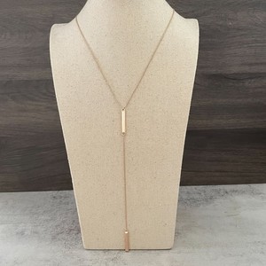 Authentic Kendra Scott Shelton 14K Rose Gold Plated Hexagonal Bar Y Drop Lariat Necklace