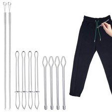 10pcs Rope Threader, 3 Designs Drawstring Threader Tool Set Bodkin M, Silver 