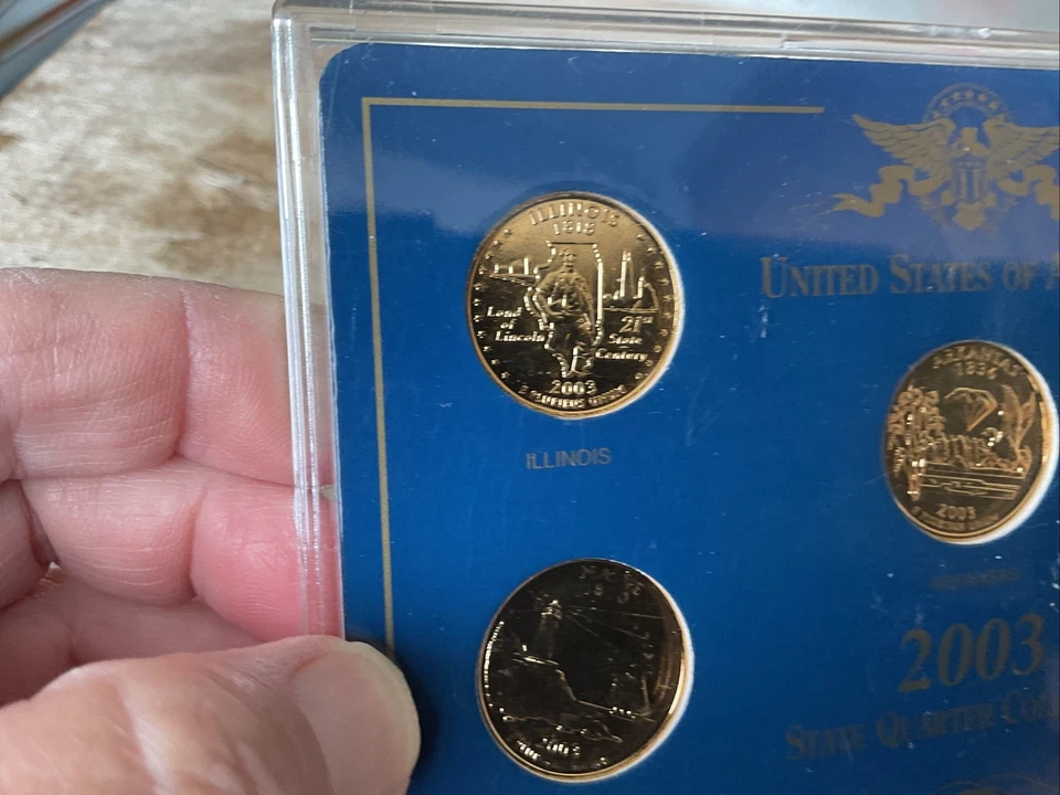 "24 KT Gold Plated" 2003 United States 🪙 State Quarter Collection | Set of 5 P - Image 2 of 4