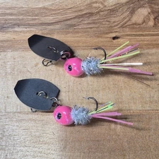 Micro Bladed Crappie Jigs BFS 1/8 oz. 3 Color Options 2 Pack Hand Tied