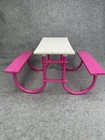 Barbie Doll Picnic Table 7751 Vintage 1987 Mattel Arco Pink White Outdoor Patio