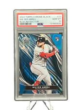 Wilyer Abreu 2024 Topps Chrome Black #23 Blue Refractor 41/75 PSA 10 GEM Low Pop
