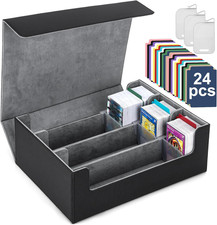 Card Deck Case for Trading Cards 1800 , MTG Card Storage Box, Leather Magnetic C