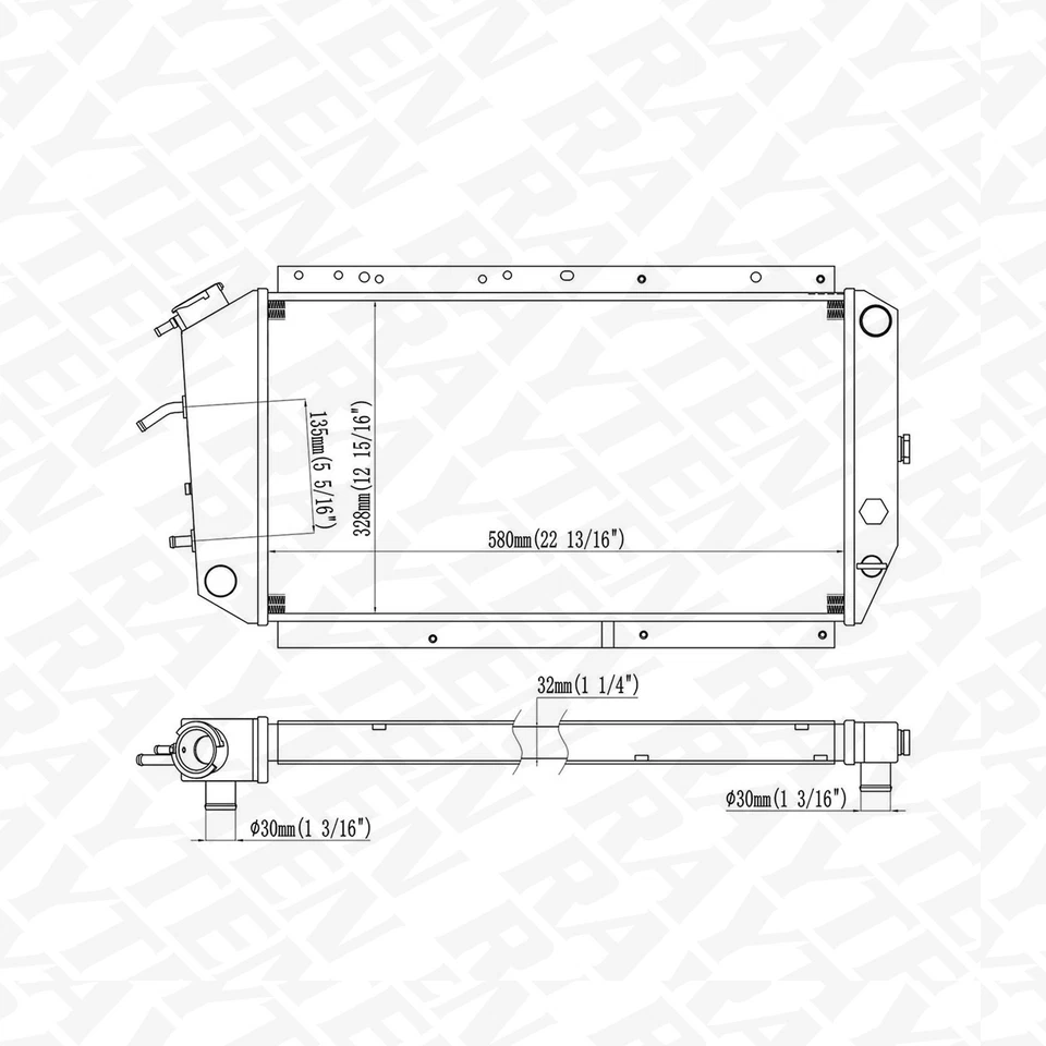 Aluminum Radiator for 1980-1987 Subaru GL DL Base H4 1.6L Direct Fit Foto 3 de 4